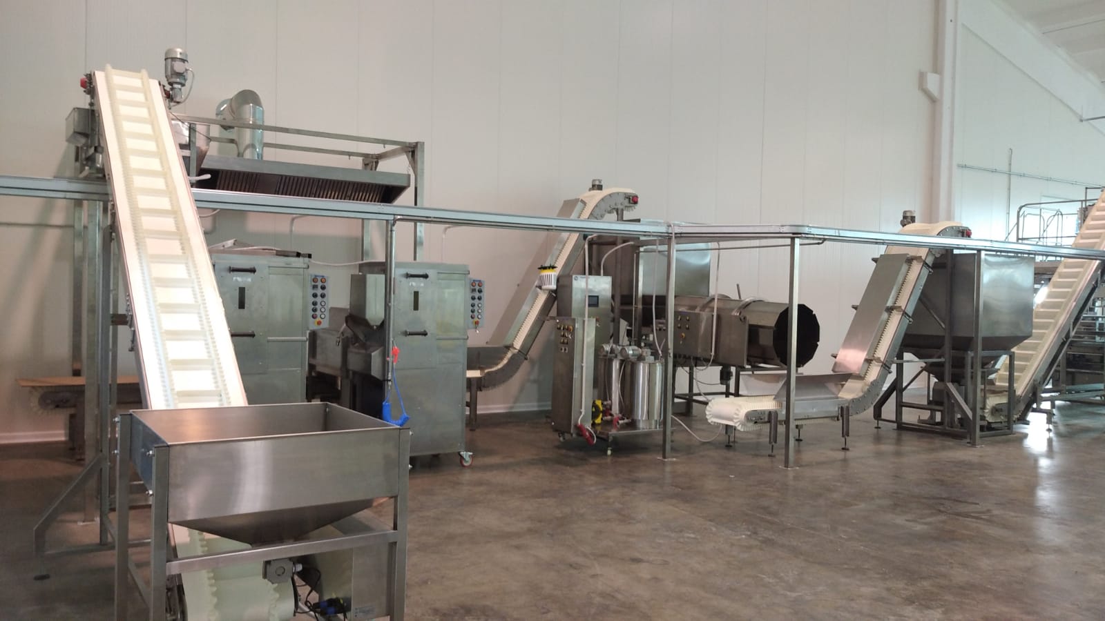 Línea de producción de palomitas de maíz saladas de hasta 300 kg/h. Proyecto en Italia